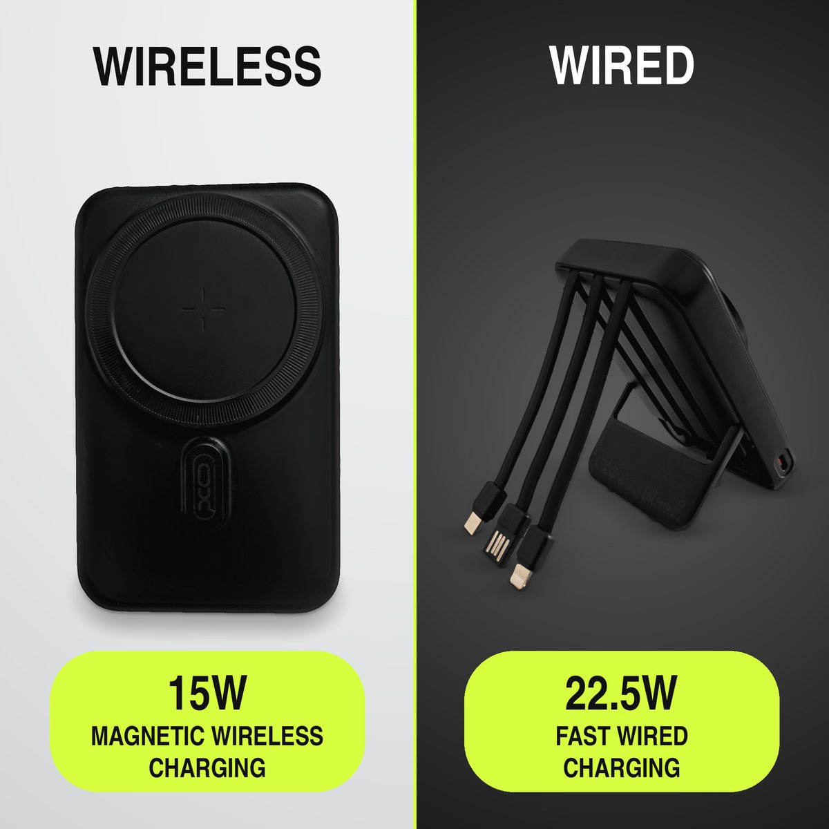 Wireless charging at up to 15W, wired charging at up to 22.5W.